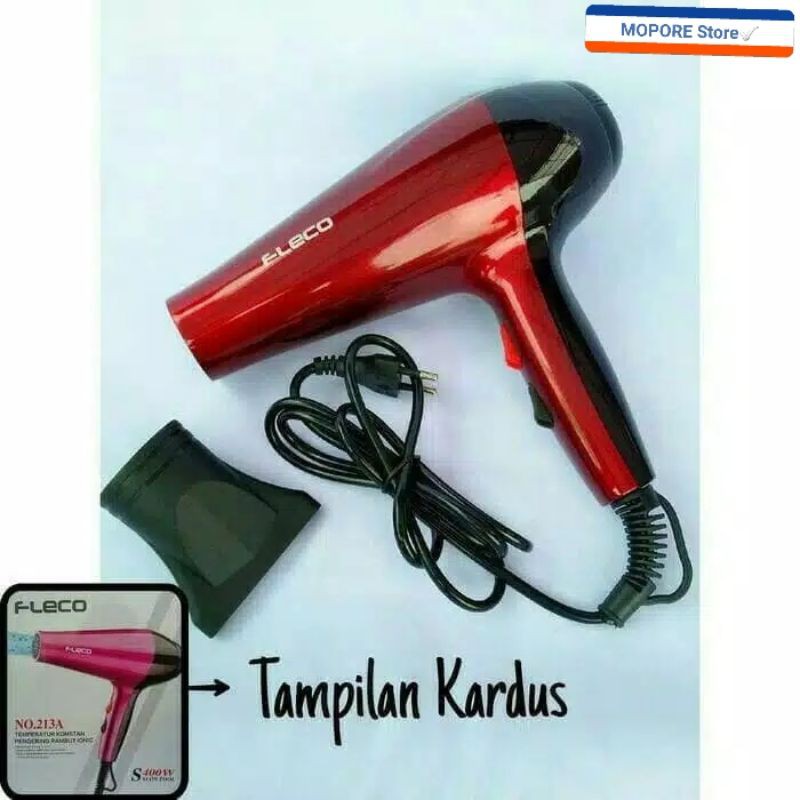 Hair Dryer Fleco 213A 400W Besar - Pengering Rambut Travel Hairdryer