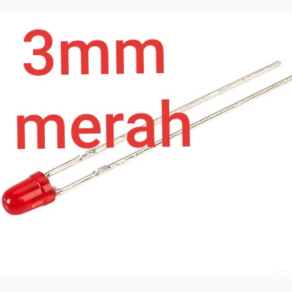 3mm merah lampu led diffused led merah nyala merah 3 mm red 3mm JualMurah