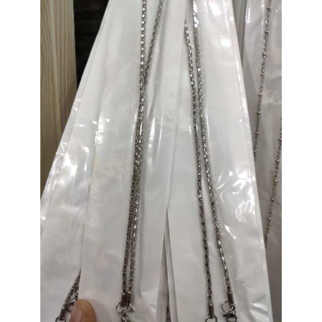 Kalung titanium silver motif sisik ular panjang 50cm