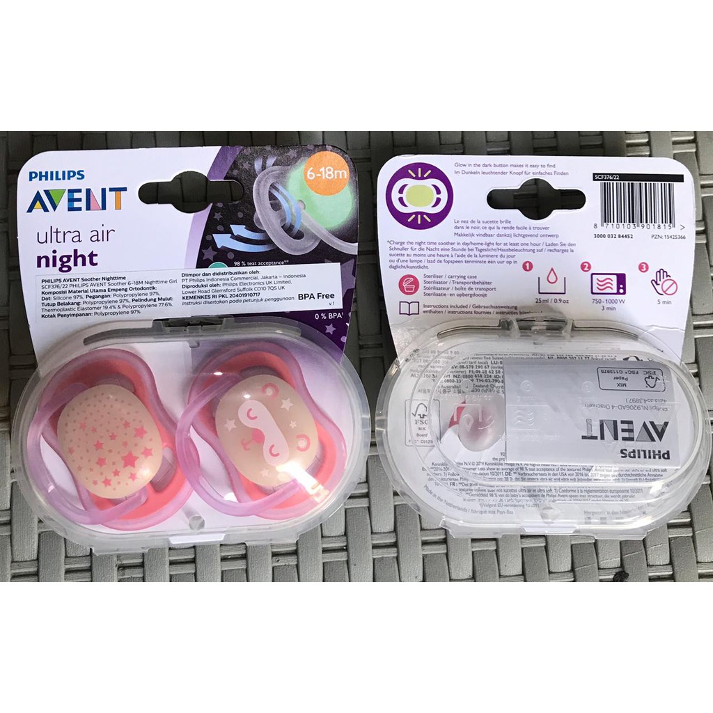 Original Dot pacifier empeng Philips Avent isi2 6-18 month empeng tommee