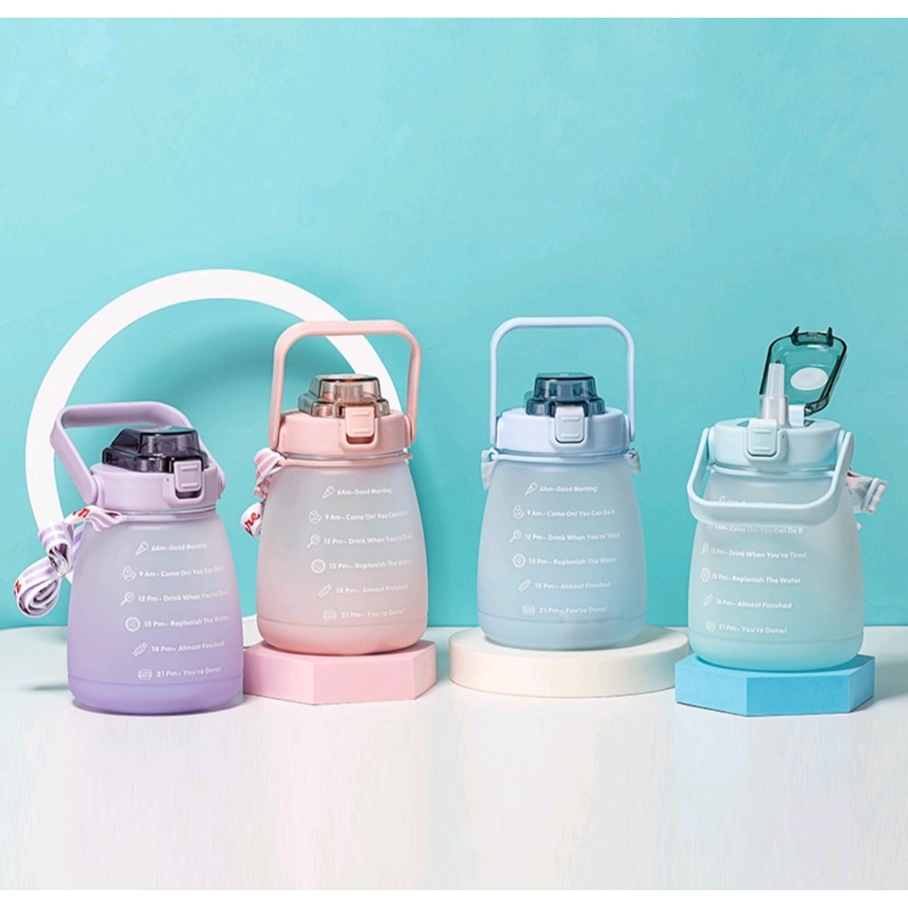 botol minumpastel + stiker 1,4 liter/ botol minum pastel