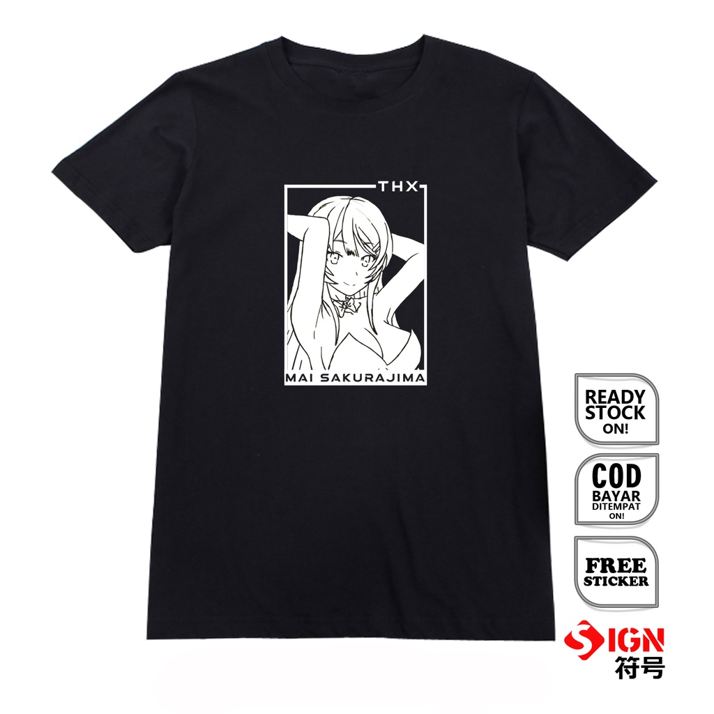 KAOS ANIME MANGA WAIFU SAKURAJIMA MAI SEISHUN BUTA YAROU KAEDE TOMOE KOGA RIO FUTABA NODOKA SIGN