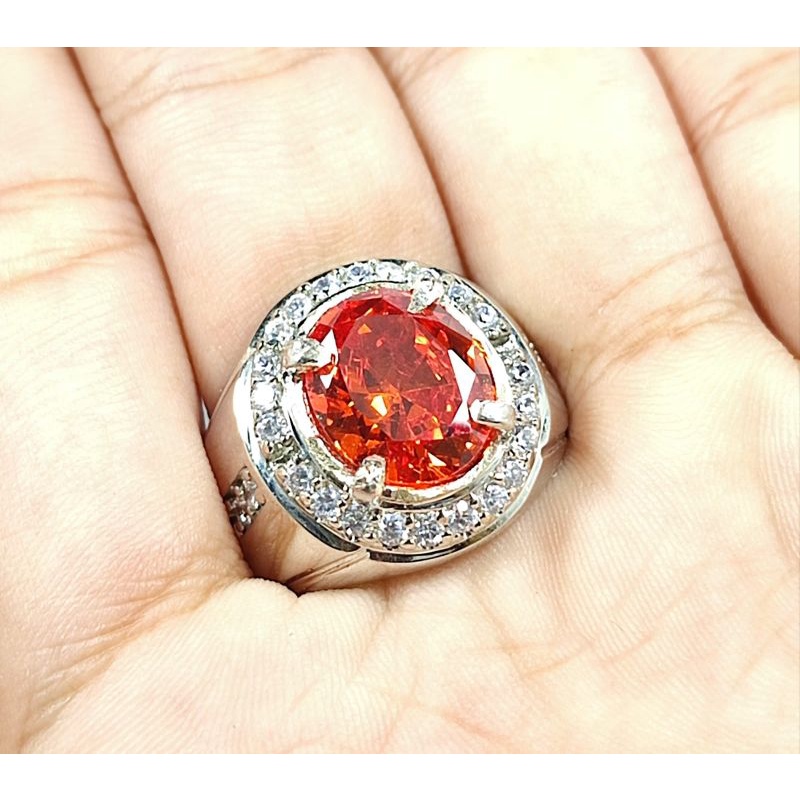 BATU ORANGE SAFIR PAPARACA ASLI BATU CATAM SIAP PAKAI