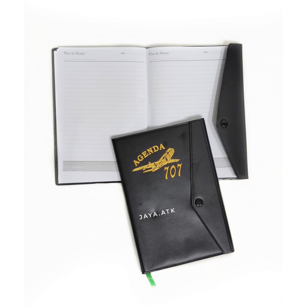 BUKU CATATAN NOTEBOOK AGENDA A5 KANCING HITAM MURAH 45 LBR SEMINAR SOUVENIR