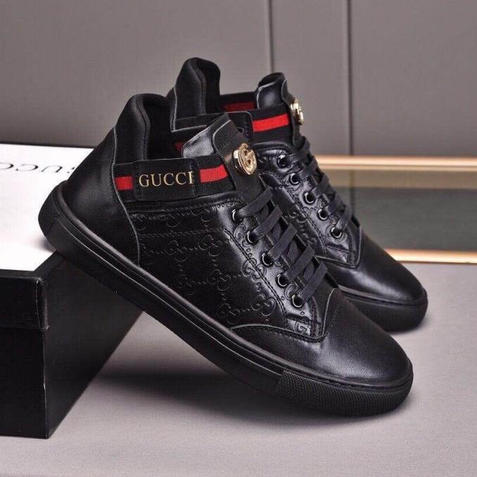 Sepatu Sneaker Gc Mirror Quality Sepatu Pria Lv Kulit Asli Hitam Gg Ukhasachairil