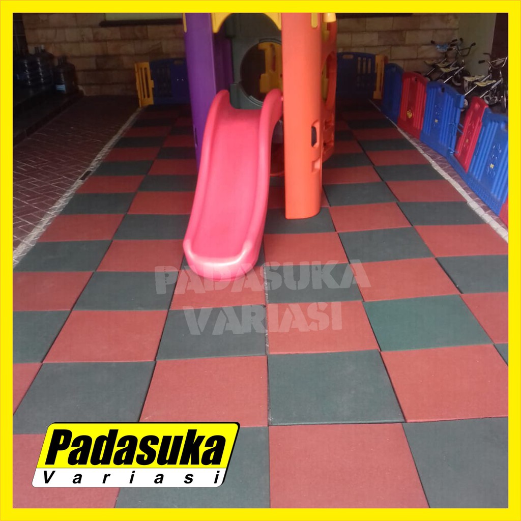 Rubber Tile 2cm Gym Karet Floor Lantai Karet Karpet Lantai Gym 50x50