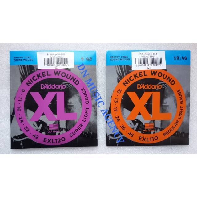 senar gitar D'Addario / D'Addario XL / string gitar not elixir