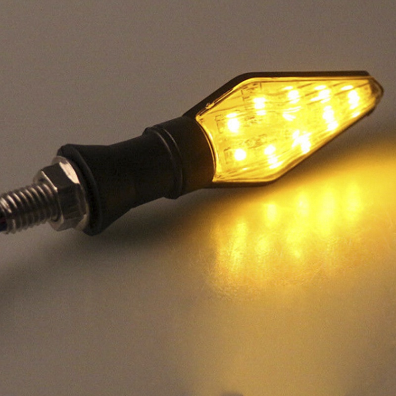 &lt; E2id &amp; &gt; Lampu Sein 12-Led Warna Amber Untuk Motor