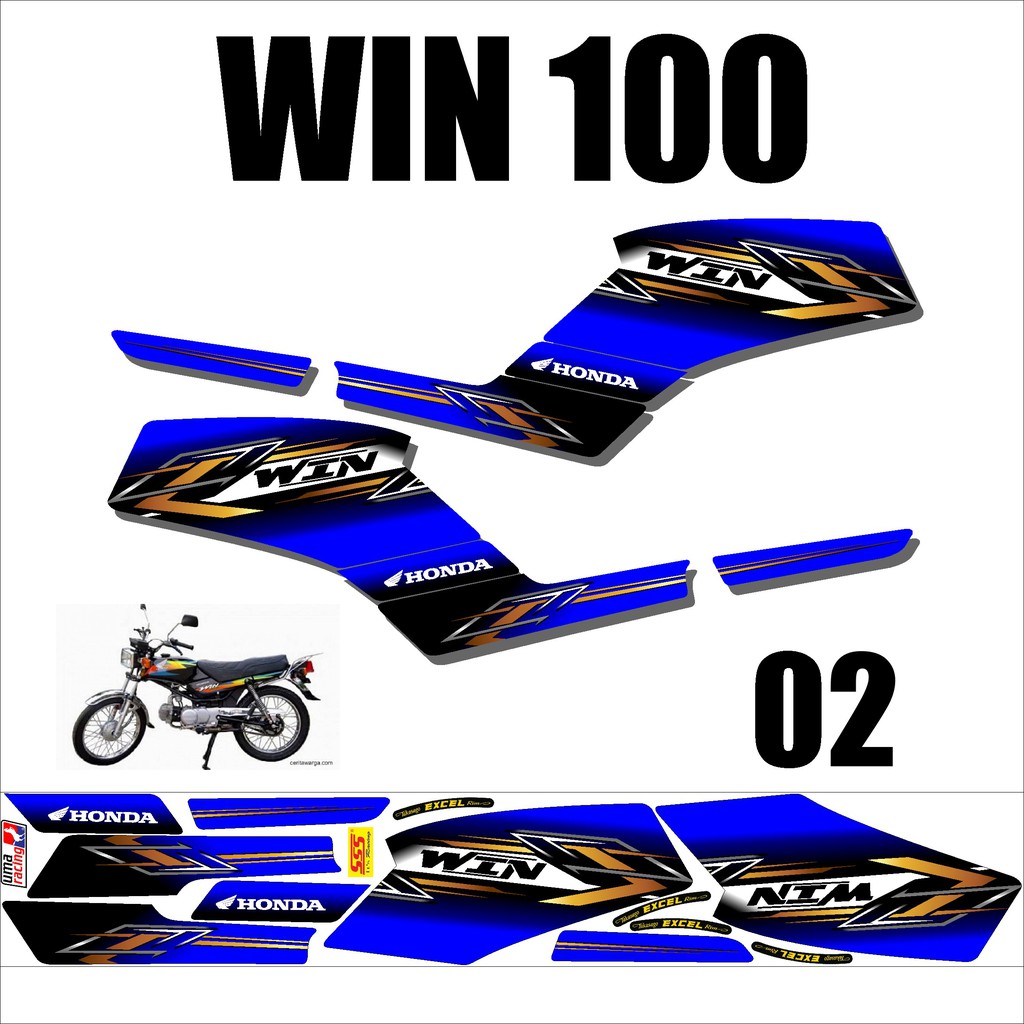 Stiker Striping Honda WIN 100 Keren – Sticker Lis Variasi Motor WIN Murah Desain DS WIN - 2