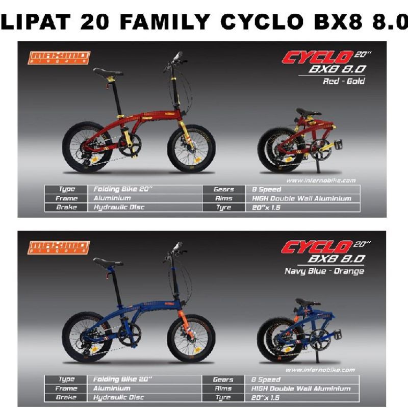 Sepeda Lipat 20" Family Cyclo BX8 8.0