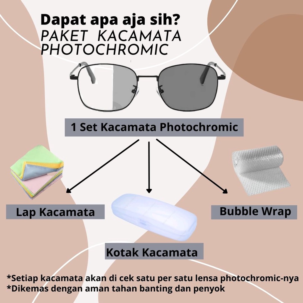 [FREE BOX+LAP] KACAMATA PHOTOCROMIC KOTAK kaca mata photocromic kacamata 2 in 1 kacamata photocromic kacamata korea kacamata radiasi Potokromik Model 6639