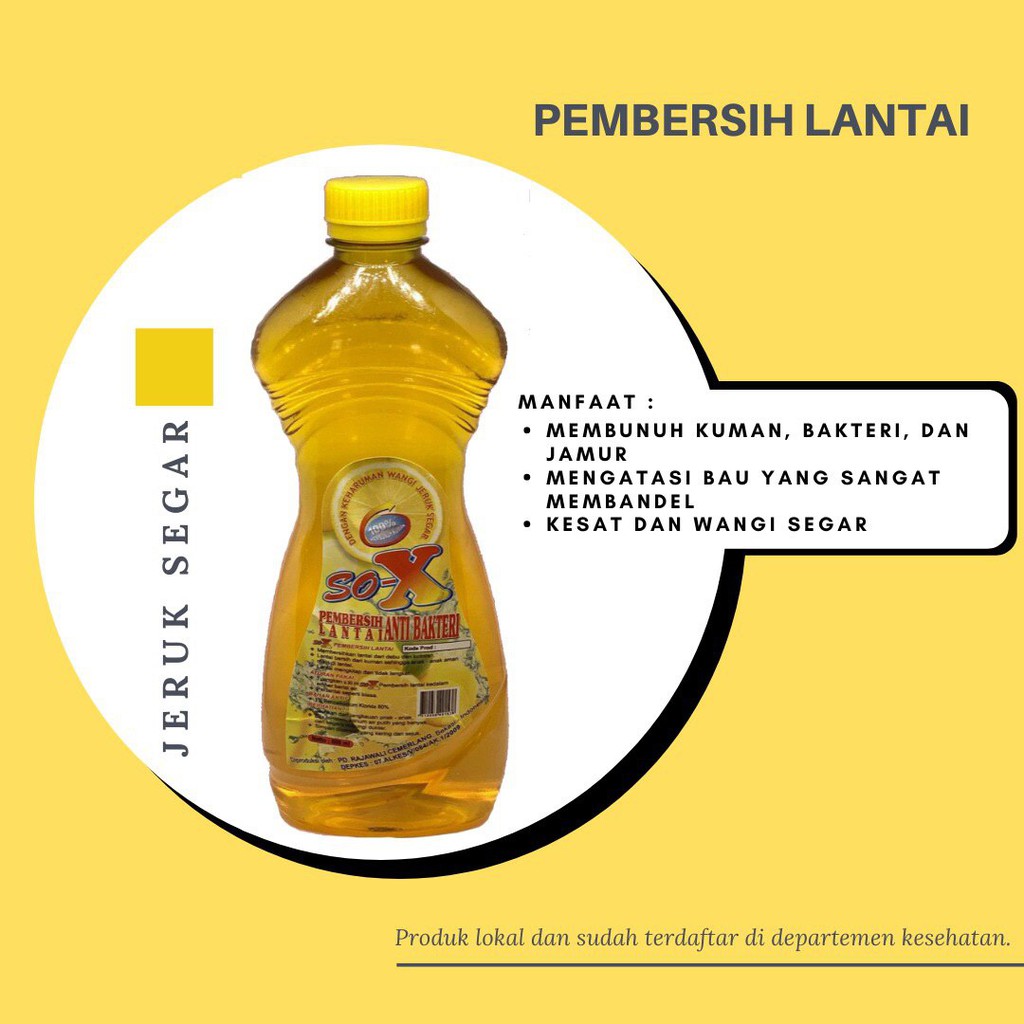 Pembersih Lantai Anti Bakteri Aroma Jeruk So-X / Cocok ...