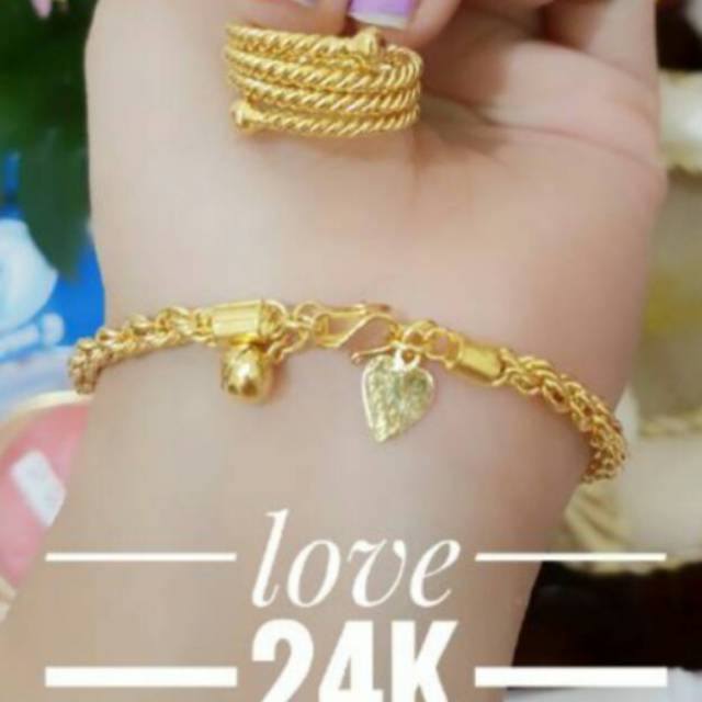 Xuping gelang cincin laois emas 24k