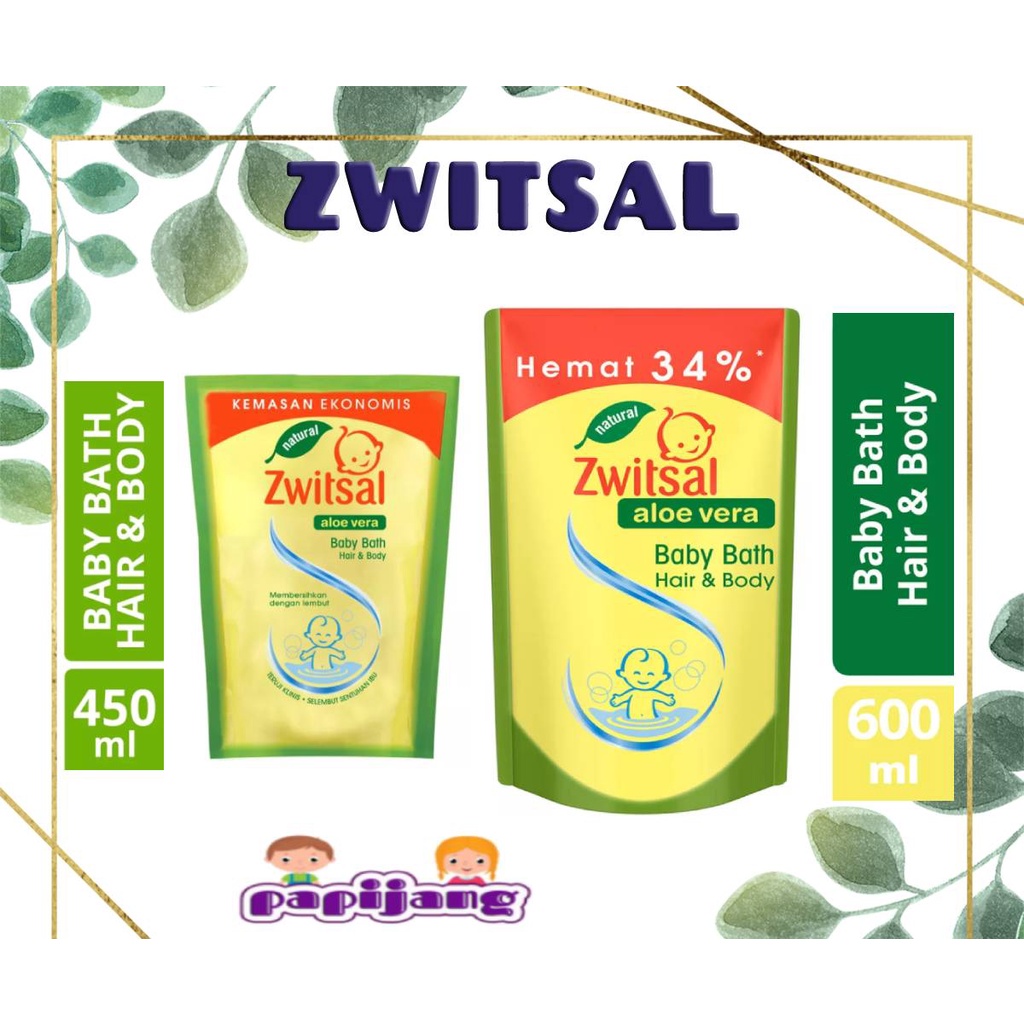 Zwitsal Baby Bath Hair &amp; Body Aloe Vera 450ml / 600ml