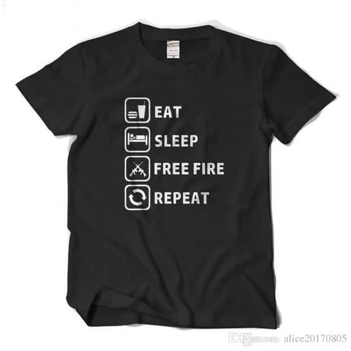 Kaos free fire T SHIRT GAMING - Hitam, M