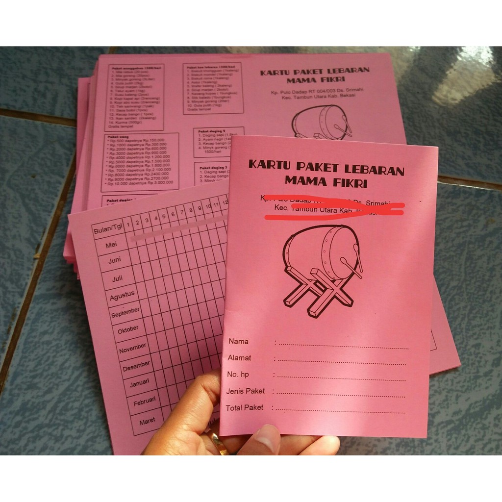 isi 50 cetak kartu paket lebaran kartu iuran kartu spp