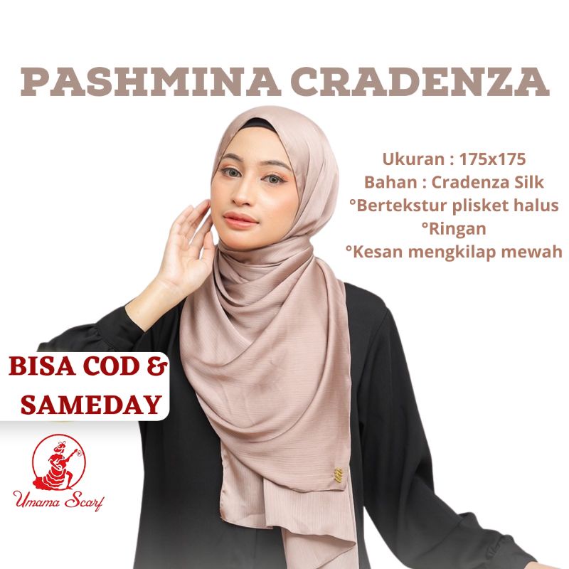 [BISA COD] Pashmina Cradenza By Umama Pashmina Cradenza Silk Pashmina Kondangan