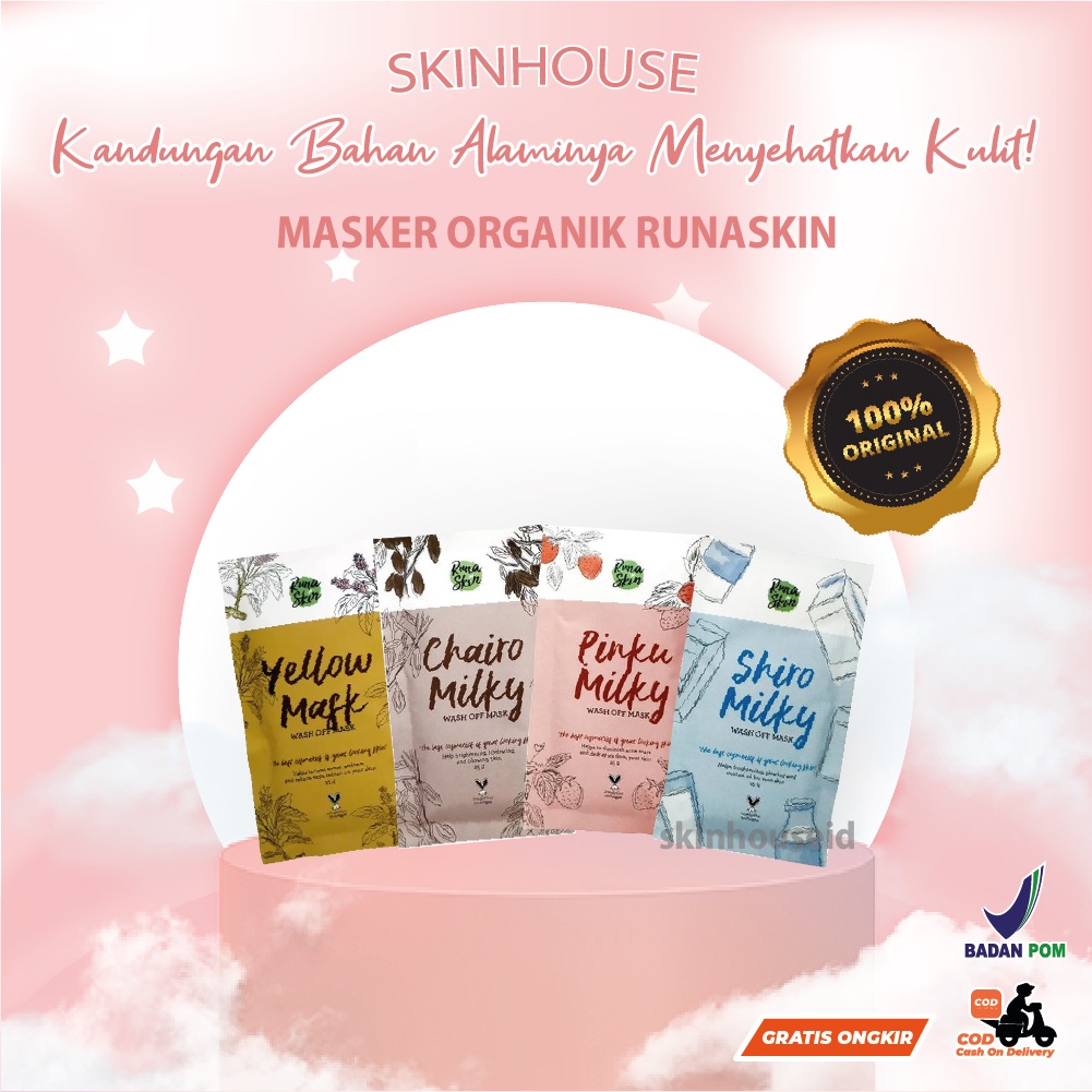 Skinhouseid Masker Wajah Organik Runaskin Premium Original Ampuh Merawat Dan Eksfoliasi Kulit