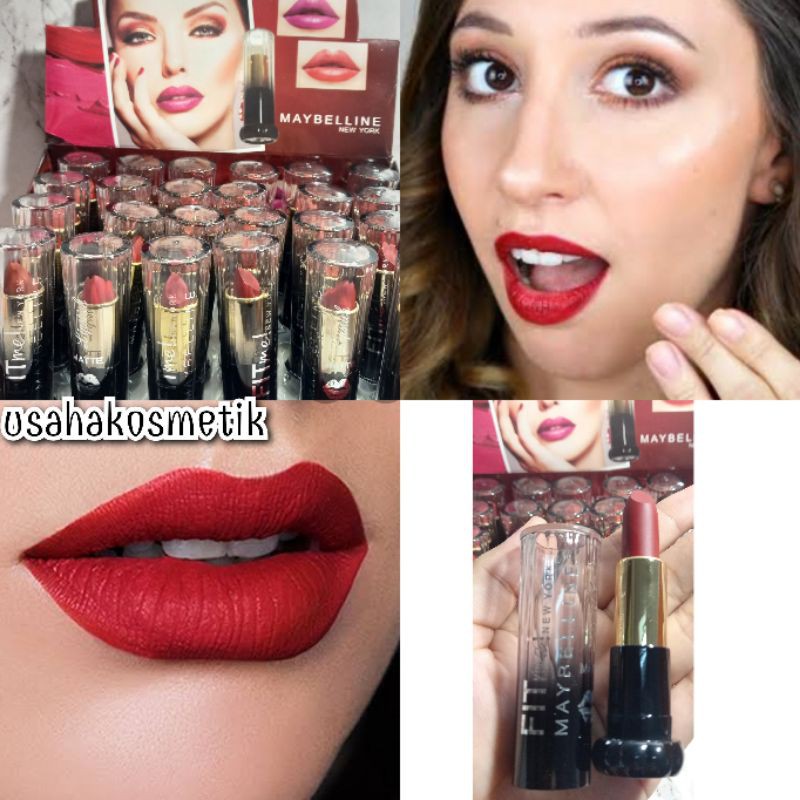 PROMO LIPSTIK MATTE 12 WARNA CANTIK MAYBELLINE FIT ME NEW YORK KEMASAN MEWAH PADAT  OH-1540/OH-1546