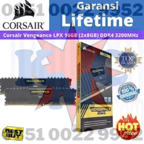 CORSAIR VENGEANCE LPX 16GB (2x8GB) PC 3200 DDR4 CMK16GX4M2E3200C16