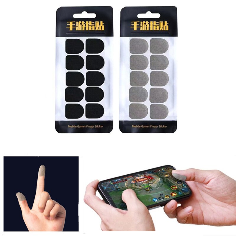 10 Pcs Mobile Game Finger Stickers Full Touch Screen Finger Sticker Sweat-Proof &amp; Breathable Screen Contact Stickers