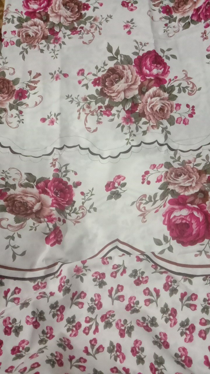 Bahan Kain Sprei Katun Lokal Motif Bunga Mawar Rosebell