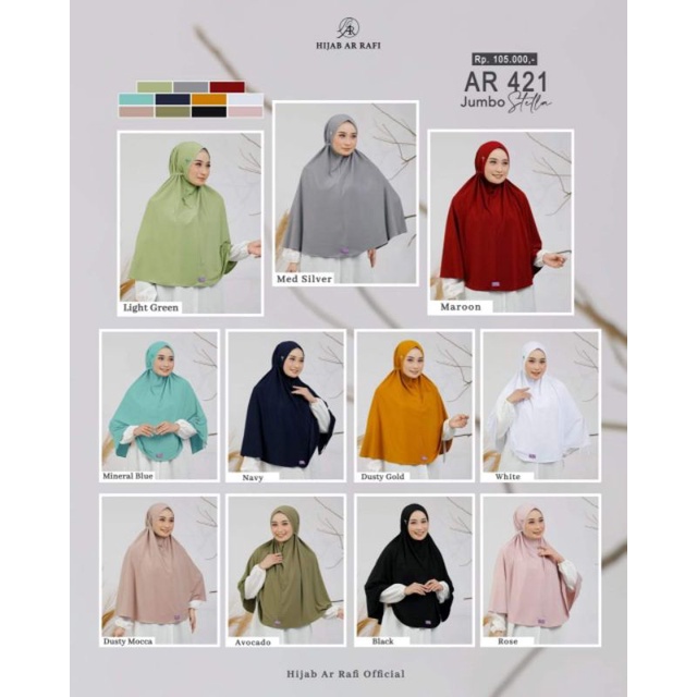 HIJAB ARRAFI JUMBO NEW - AR 421 JUMBO- ARRAFI WEDUNGDEMAK