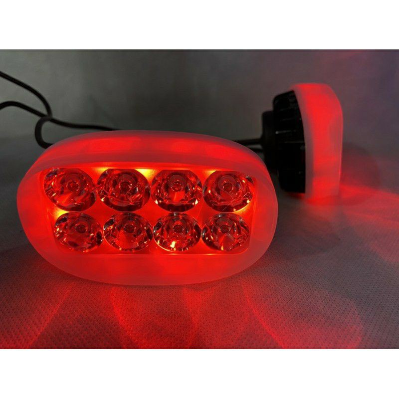 lampu led tembak 6 led flash 3 warna tangkai jepit spion