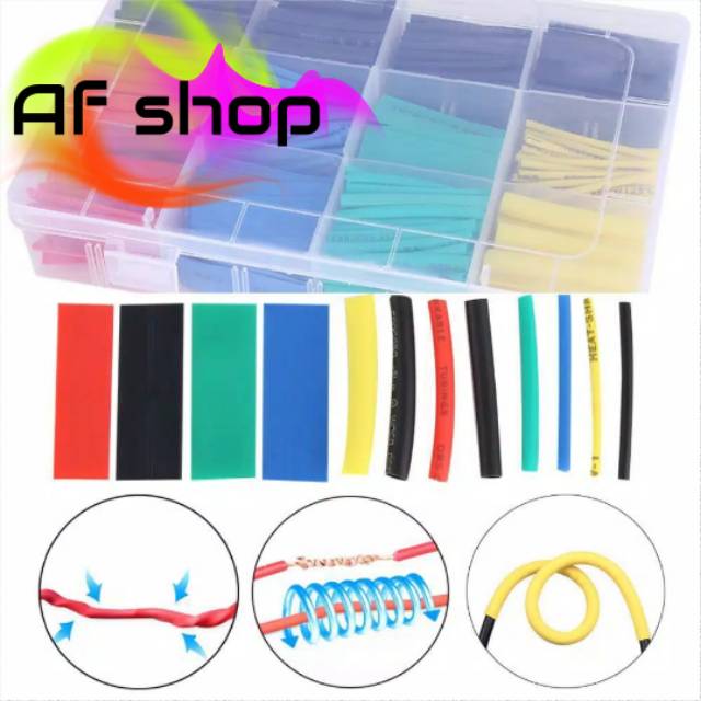 Heat Shrink Tubing Cable Sleeve Wire Wrap Kit 530 / 328 Pcs