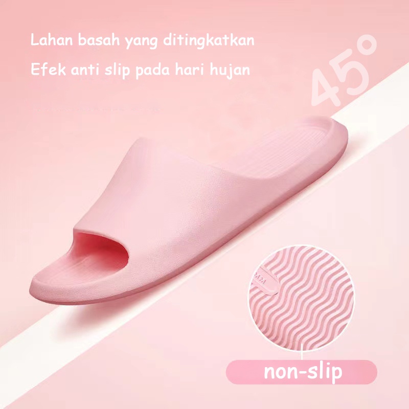 [Ready Stock] Sandal Wanita Slip On Sendal Cewek Korea Empuk  Sandal Perempuan Import Anti Slip Stiker Lucu 3D Size 36-40