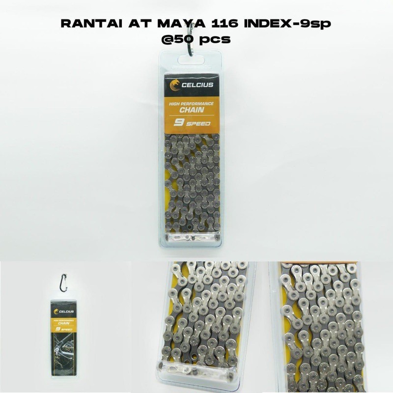 rantai chain sepeda maya AT 9 speed celcius 116 index