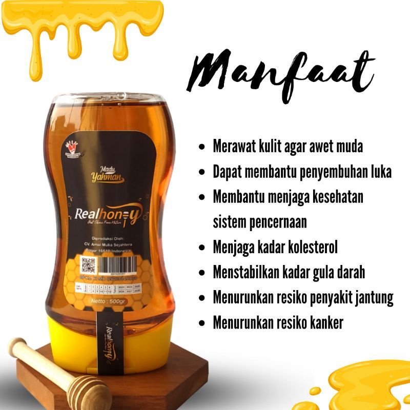 

Madu Real Honey 500gr/ Madu Yahman/ madu murni madu asli