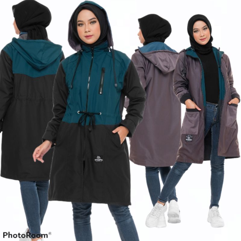 ANAPHA jaket parka muslimah kombinasi jaket cewe kombinasi parka syar i hijabers muslimah