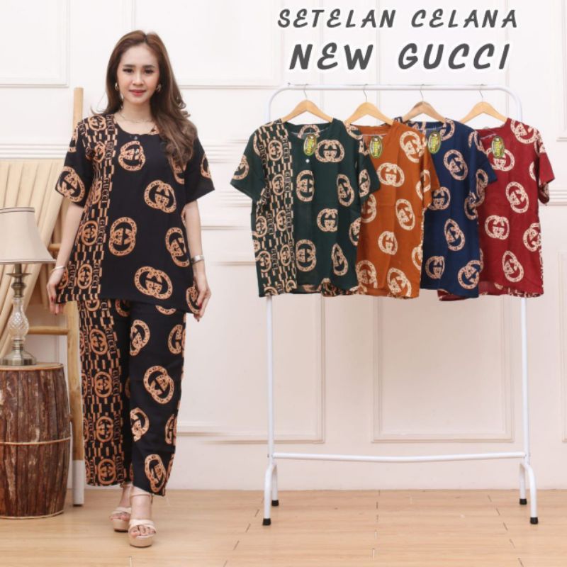 Setelan Piyama CP Batik Putri Stelan Batik One set Jumbo Babydoll Bigsize LD 120 125 130 XXL XXXL