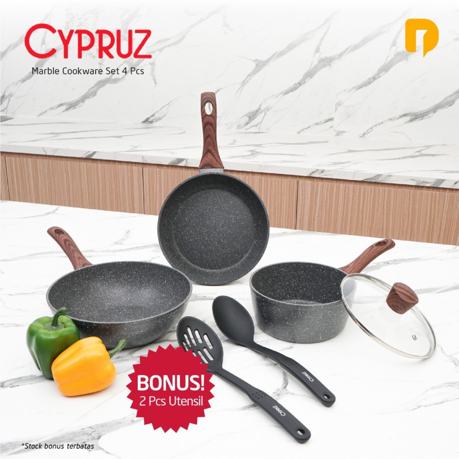 Panci Set Cypruz Marble Cookware Set of 4