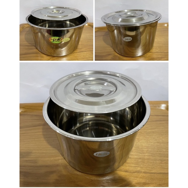 Baskom Bumbu tutup Serbaguna Stainless | Tempat saos bertutup stainless import