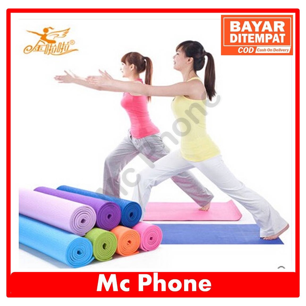 Matras Yoga Mat Senam Fitness karpet Hobby Sport Gym Ball Gratis Tas