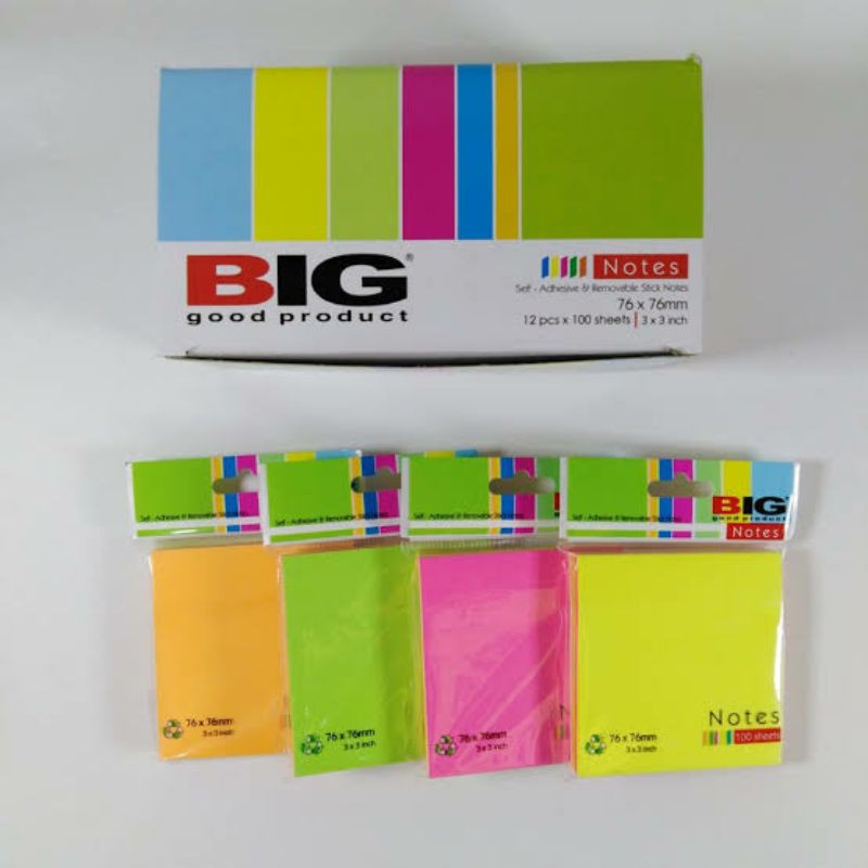 

BIG STICKY NOTES PEMBATAS BUKU5WARNA TUMPUK UK 76X76