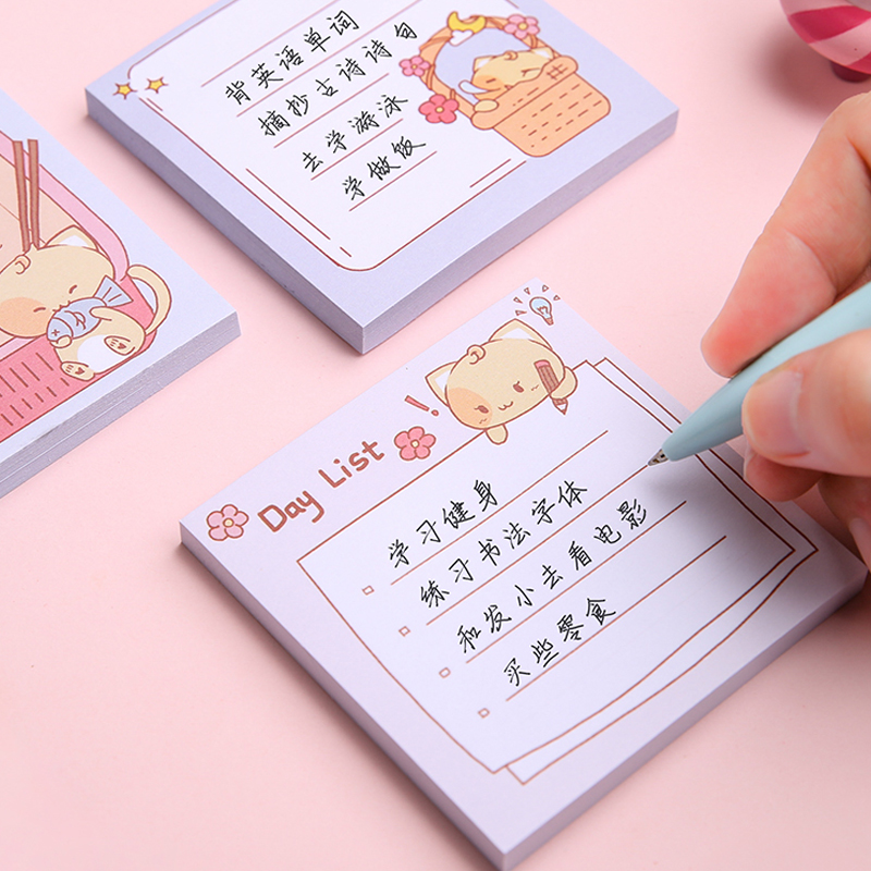 [Ready Stock] Korean Creative Cute Sticky Note Girl Notepad Notes Office Guestbook Memo