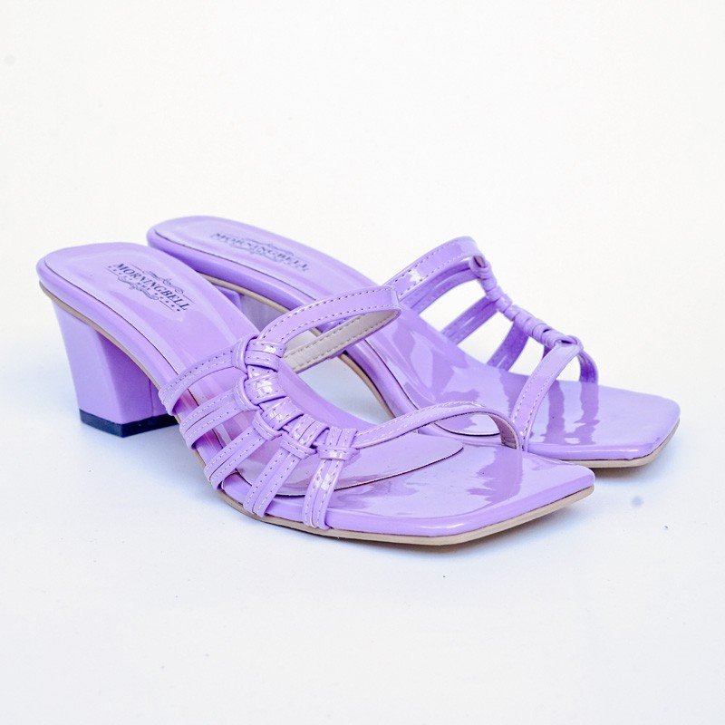 morningbell - sandal heels cassandra / sandal hak kotak 5cm /sandal high heels  chunky cassandra