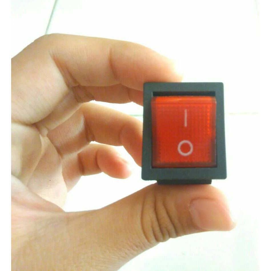 Saklar Switch Besar On Off 4 Pin Merah Nyala