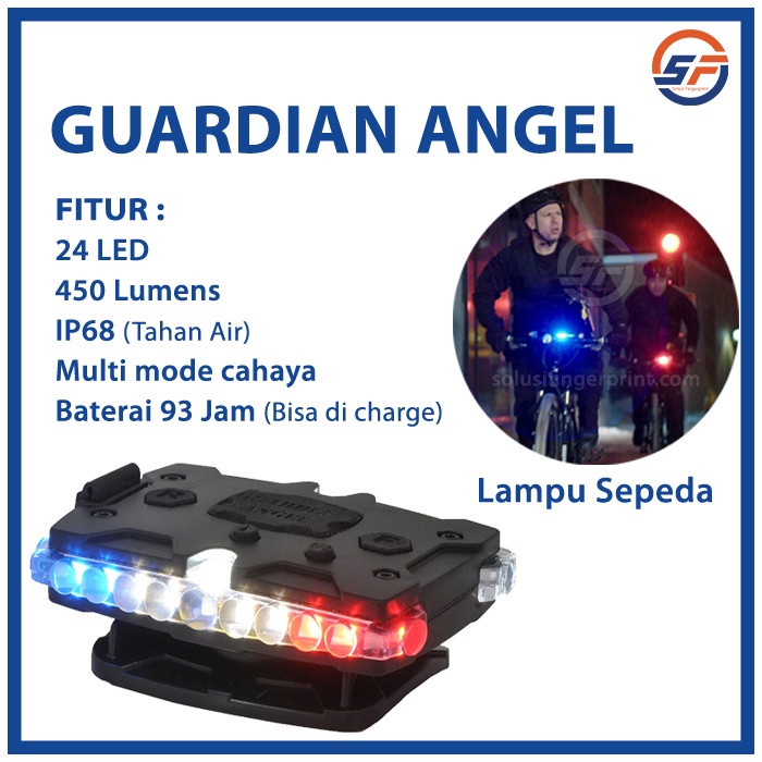 Lampu Sepeda Guardian Angel Safety Light Mini Strobo Rotator Portable ORIGINAL TERMURAH