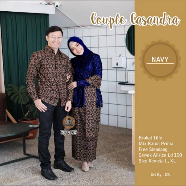 COUPLE CASANDRA BEST SELLER COUPLE KEBAYA BATIK FREE SELENDANG