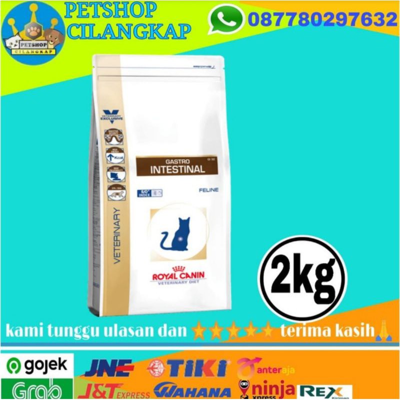 Royal Canin Veterinary Gastrointestinal Adult 2kg | rc Veterinary Gastro Makanan kucing kering Diare - promo price