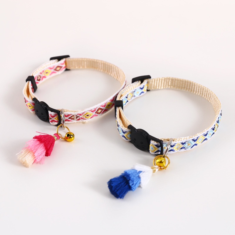 ★〓YUFeiPet〓★New Hot Pet Collars Cat Collar Breakaway Buckle Dog Collar Bells Pet Supplies Tassels Bell Pet Accessories