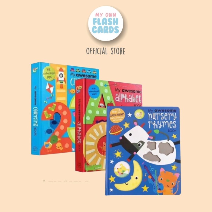 

READY STOCK My Awesome Book Counting Alphabet Numbers Imported Book Buku Edukasi BR045
