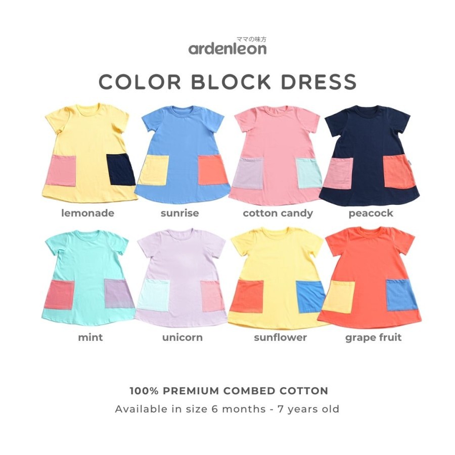 ARDEN LEON Girls Color Block Dress