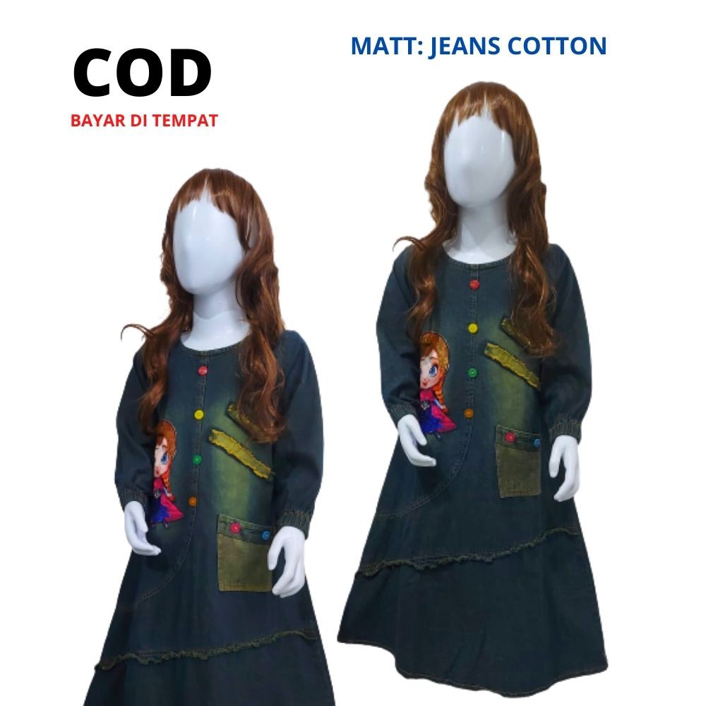 Gamis Jeans Anak Perempuan Terbaru Tunik Jeans Anak Cantik