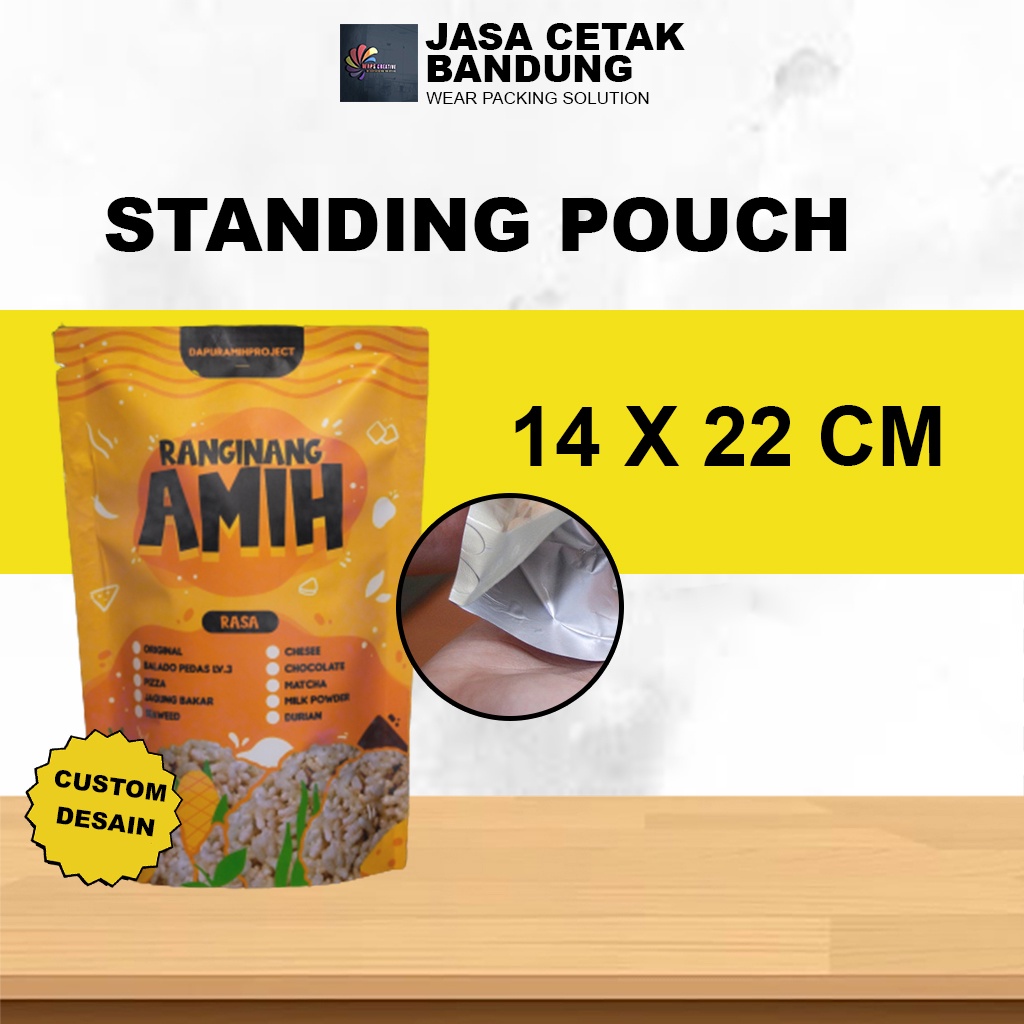 

KEMASAN CUSTOM STANDING POUCH UKURAN 14X22