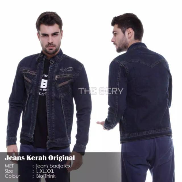 (BAYAR DI TEMPAT/COD) JAKET JEANS DENIM PRIA ORIGINAL THE BERRY